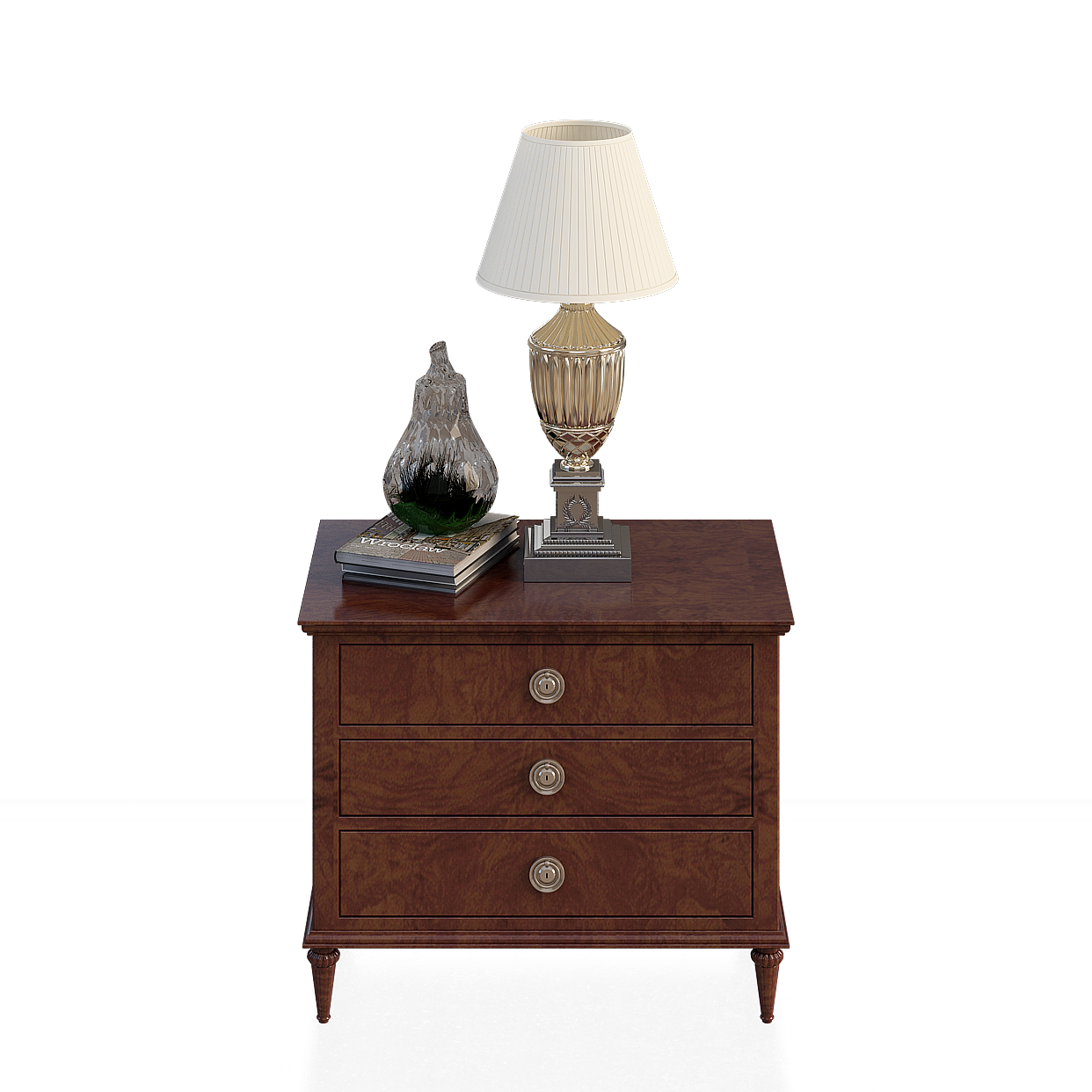 Contemporary Nightstands 3D Model – Earth Tone Wood