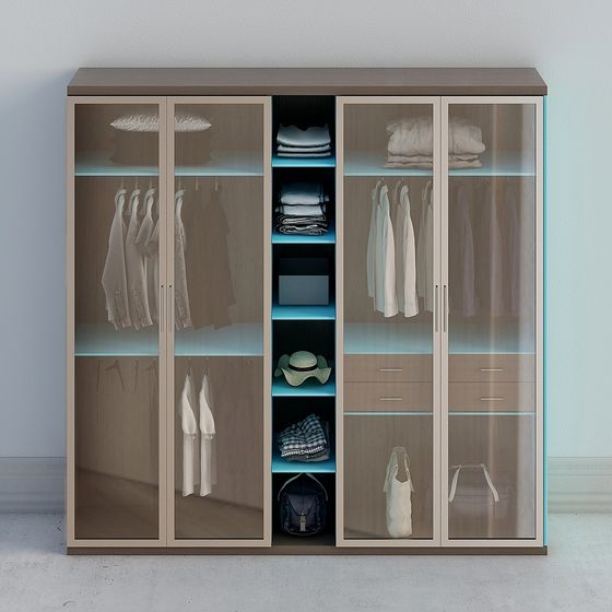 Minimalist Wardrobe 3D model for Modern Interiors