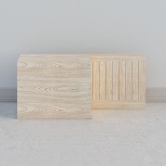 Stylish Wood Grain Side Cabinet 3D model