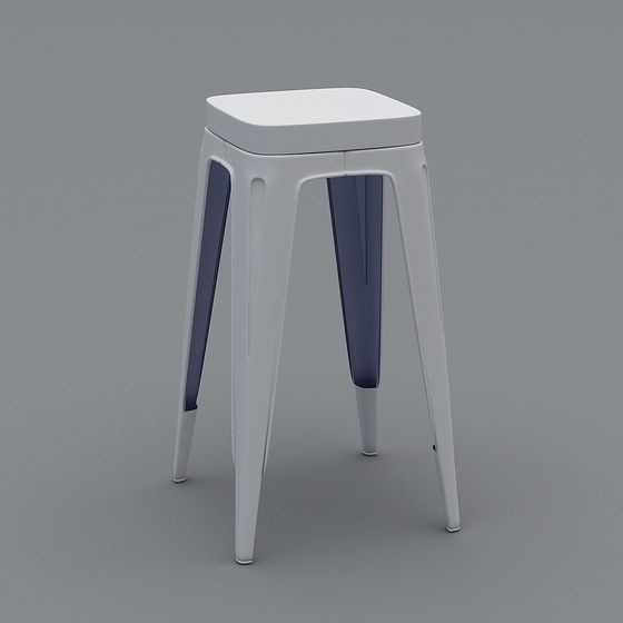 Stylish Minimalist Bar Stool 3D Model
