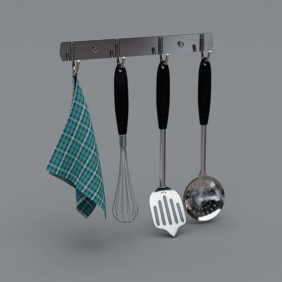 Hanging Kitchen Utensils Set 3D model