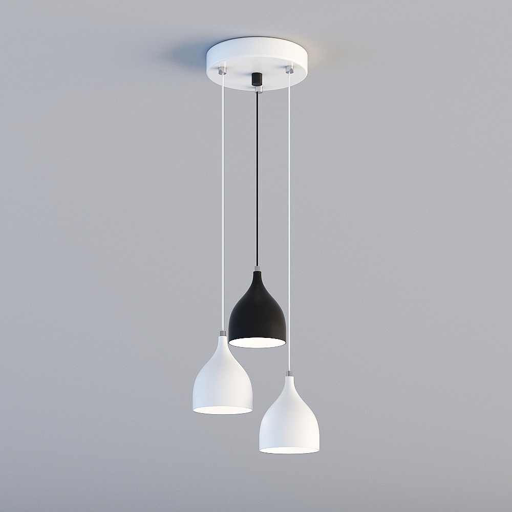 3D lights are all ZE-Nordic Modern Minimalist Restaurant Bedroom Iron Chandelier-494-3