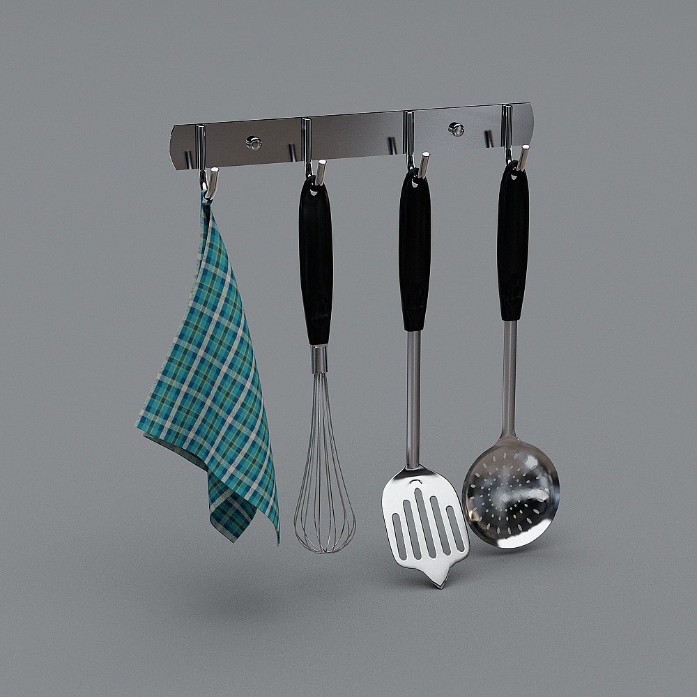 Functional Kitchen Rack 3D model for Cozy Spaces