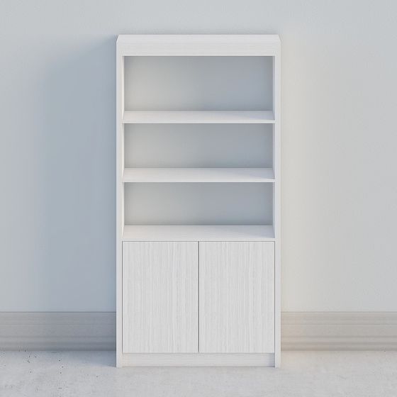 Minimalist 3D Bookshelf Model for Modern Interiors