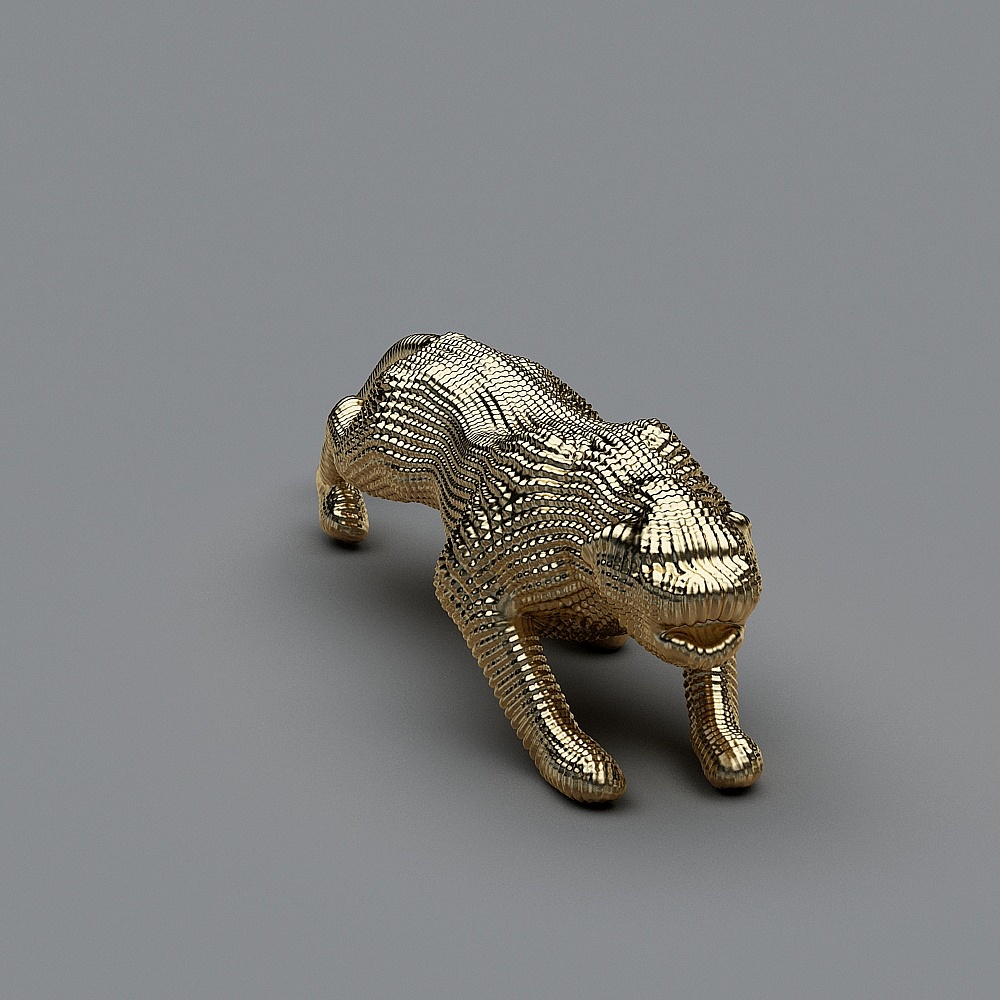 Stunning Low-Poly 3D Tiger Model