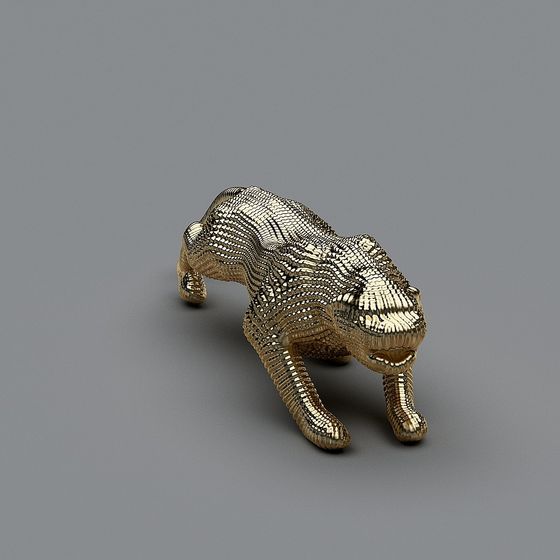 Majestic Low-Poly 3D Tiger Model for Creative Use