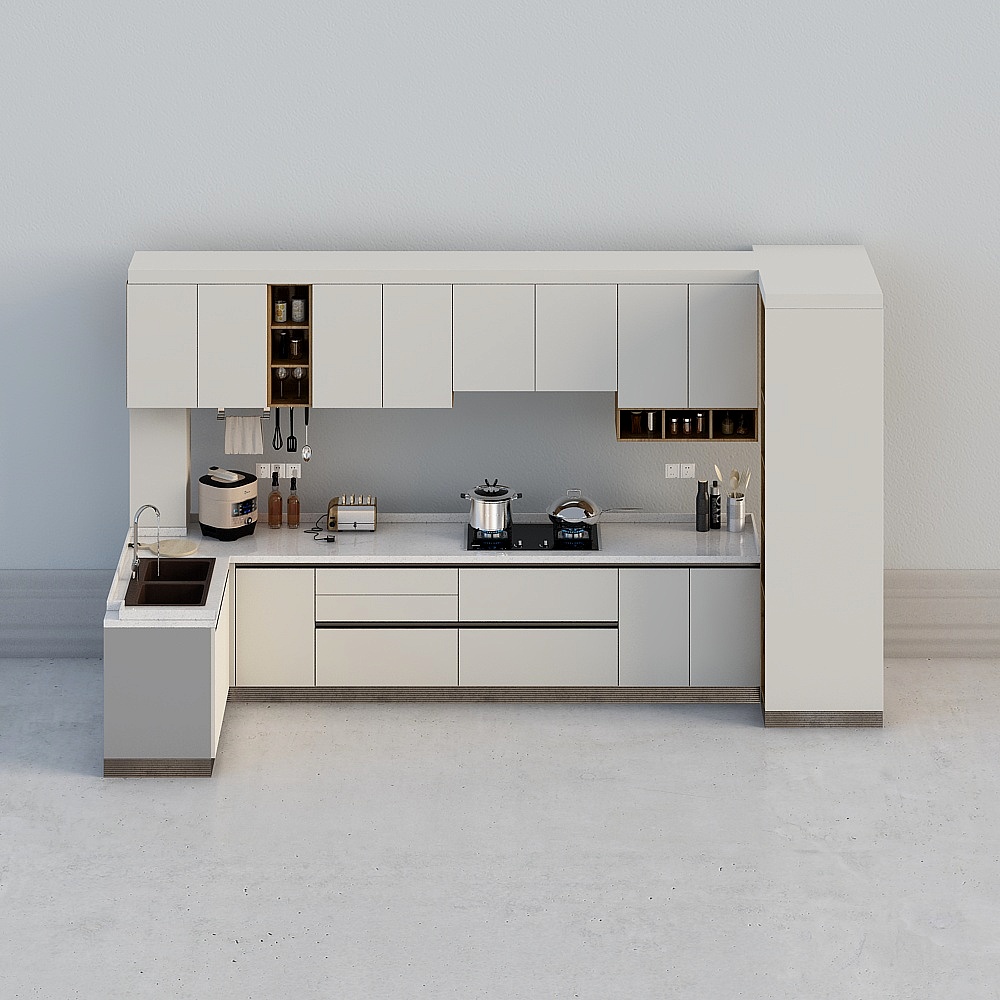 Modern - kitchen white cabinets (gai) - xs