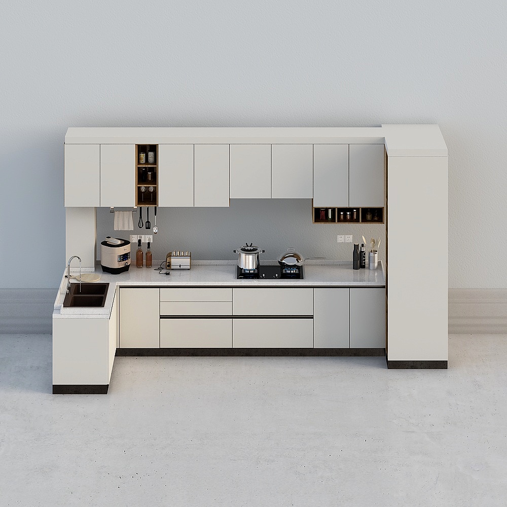 Modern-Kitchen White Cabinets (gai2)-xs