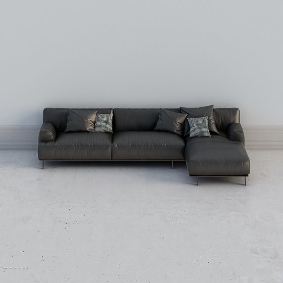 Urban Comfort Low-Poly Sofa 3D model for Modern Living