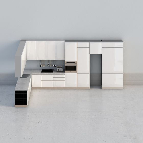 Modern Minimalist Kitchen 3D model