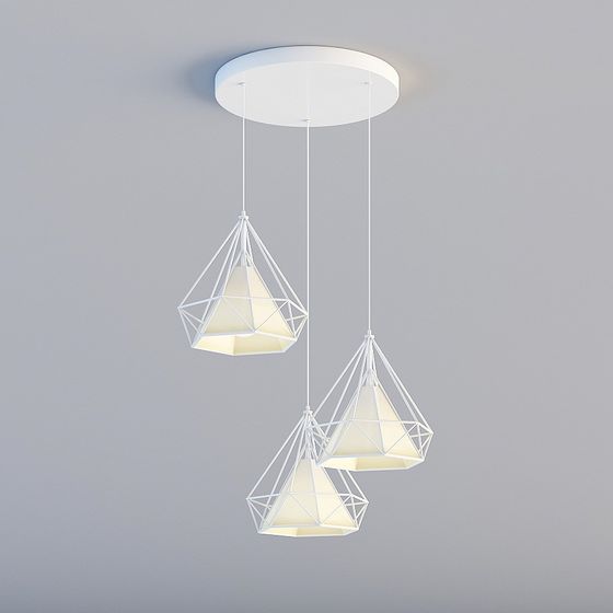 Diamond Glow Minimalist Pendant Light 3D model