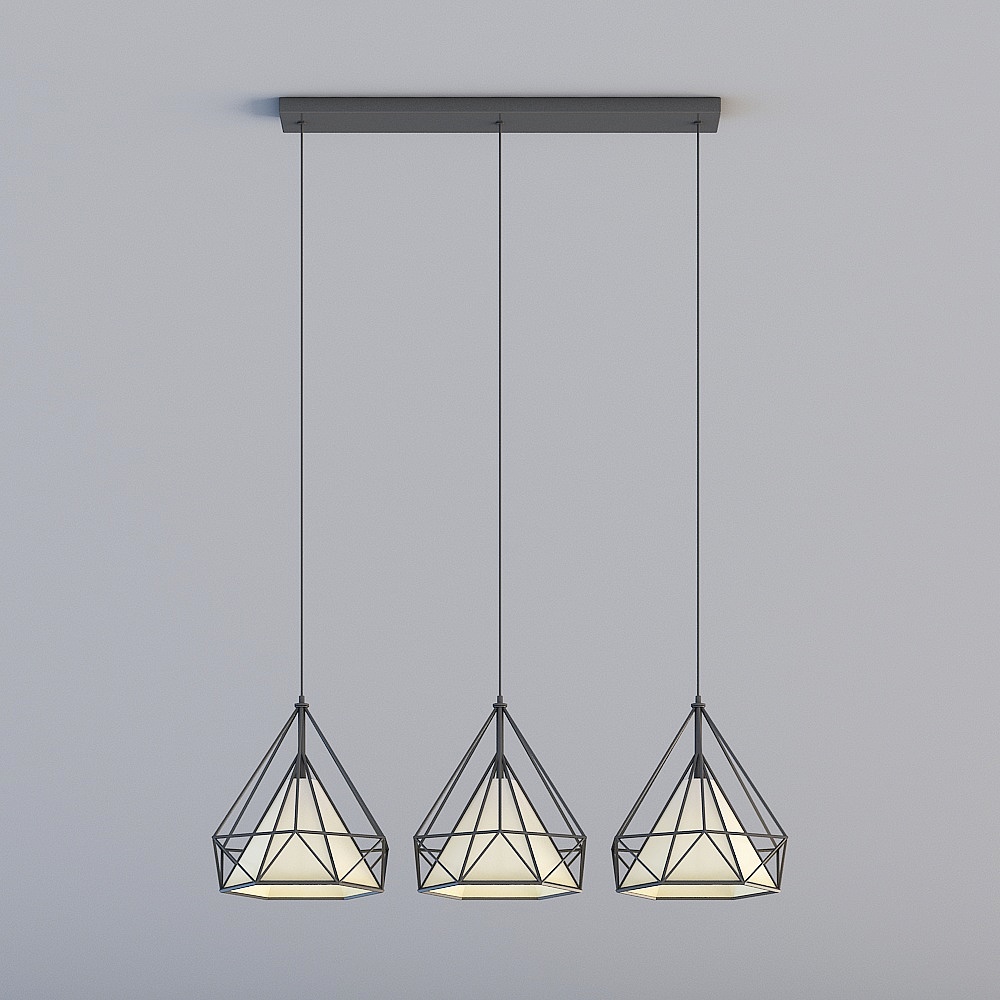 Nordic postmodern restaurant bar black iron chandelier