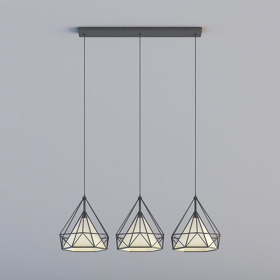 Geometric Low-Poly Chandelier 3D model
