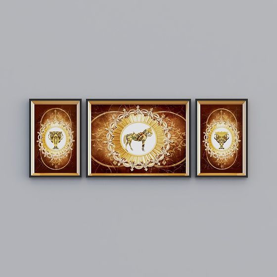 Royal Elegance Triptych 3D model