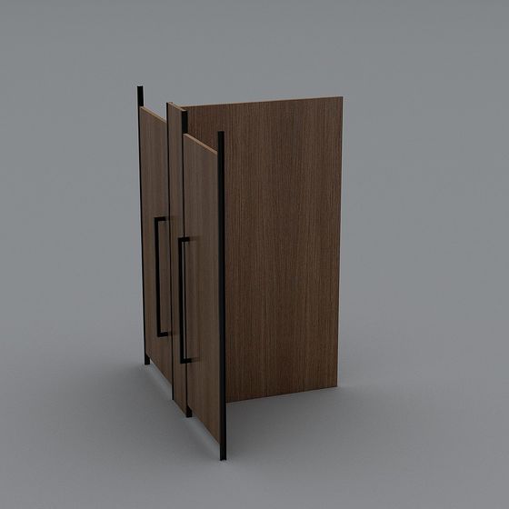 Minimalist Wooden Cabinet 3D model