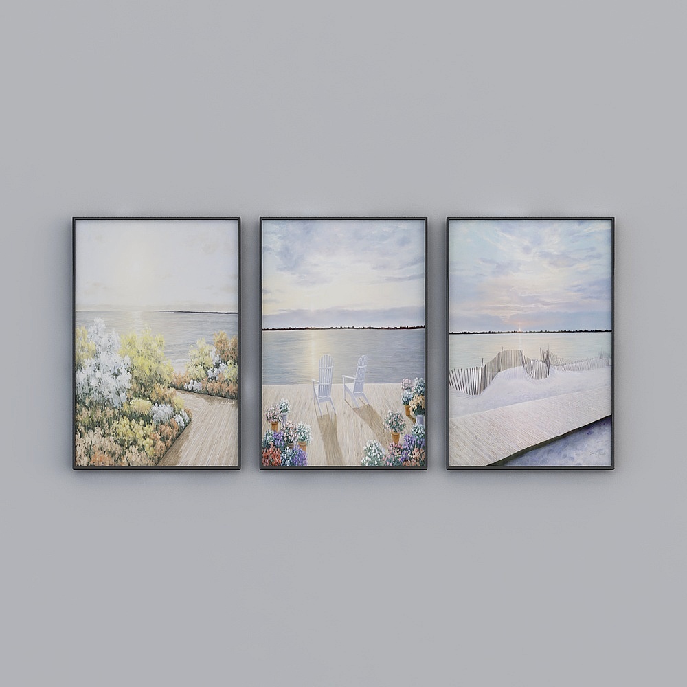 peinture décorative en trois pièces