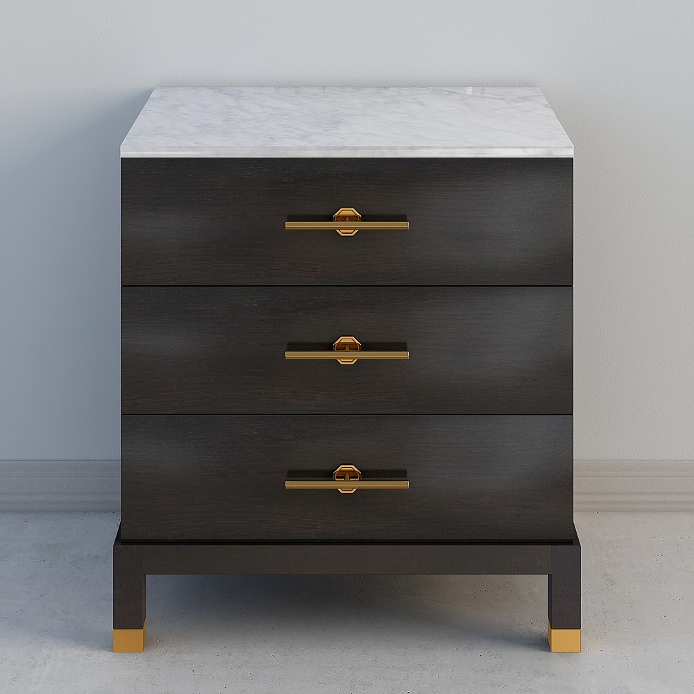 Jane Yun Marble-faced triple bedside table