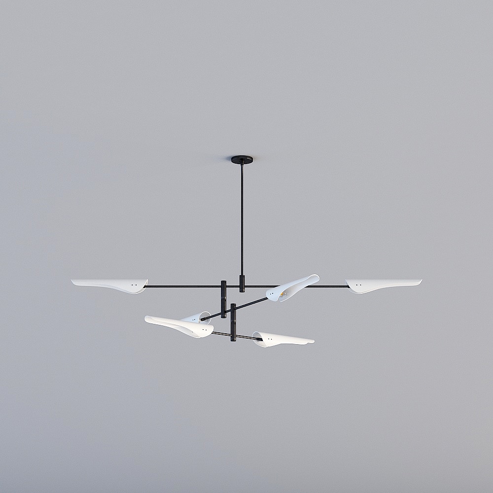 Elegant Low-Polygon Chandelier 3D model