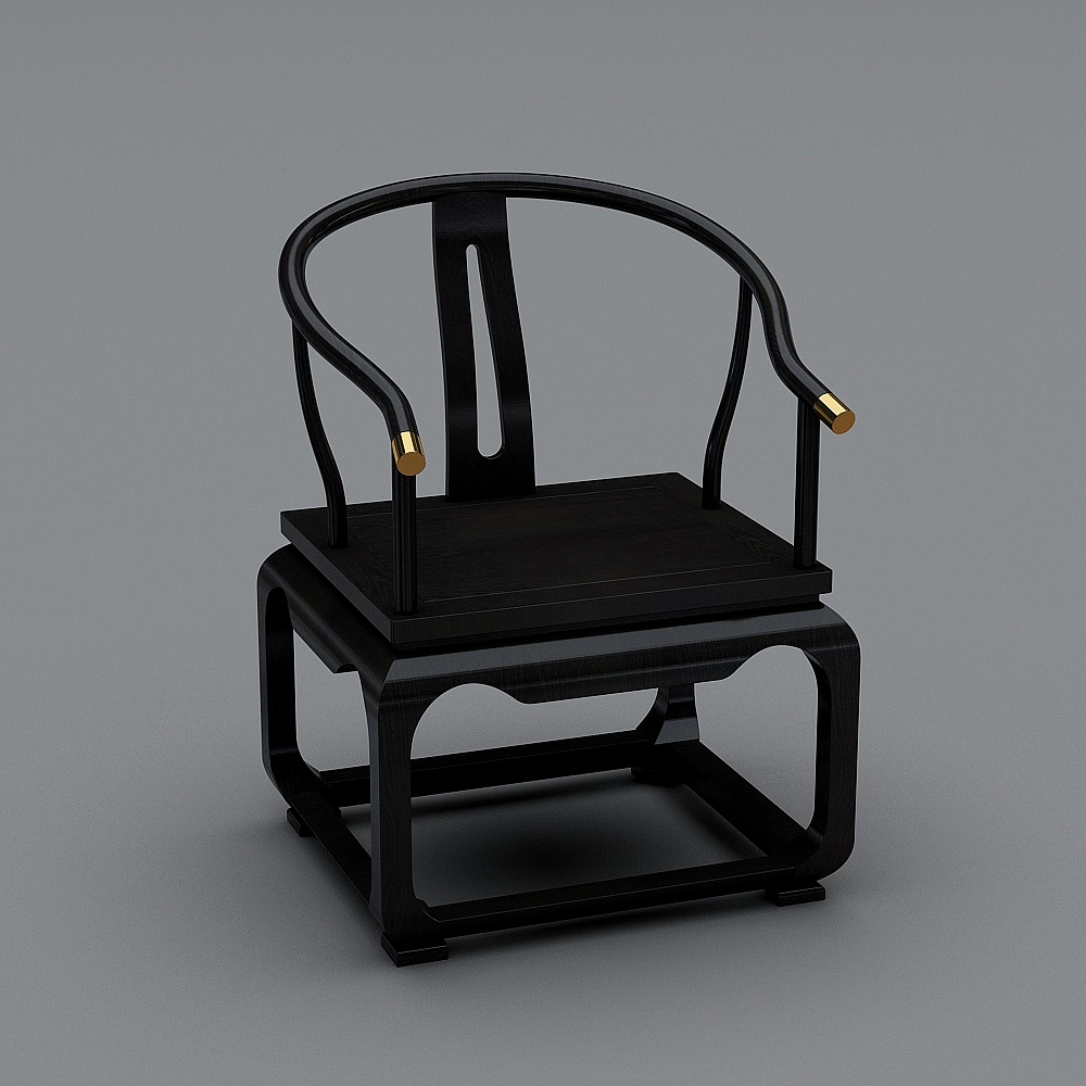 Classic Black and Gold Chair 3D model
