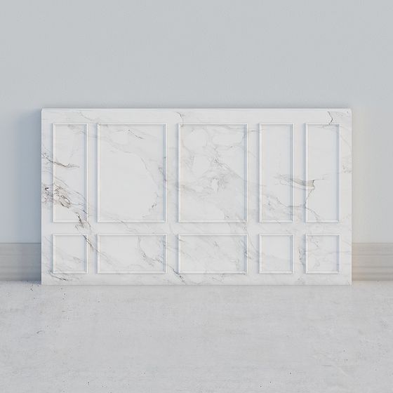 Stylish Low-Polygon Marble Decorative Panel 3D model
