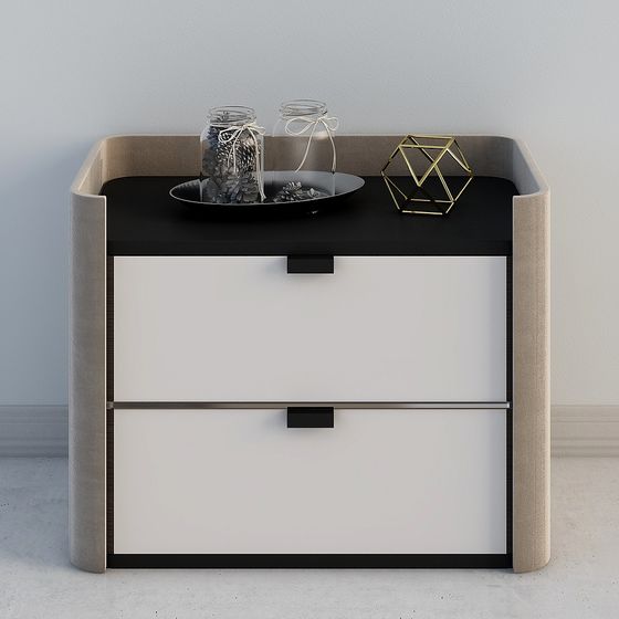 Stylish Low-Poly Nightstand 3D model