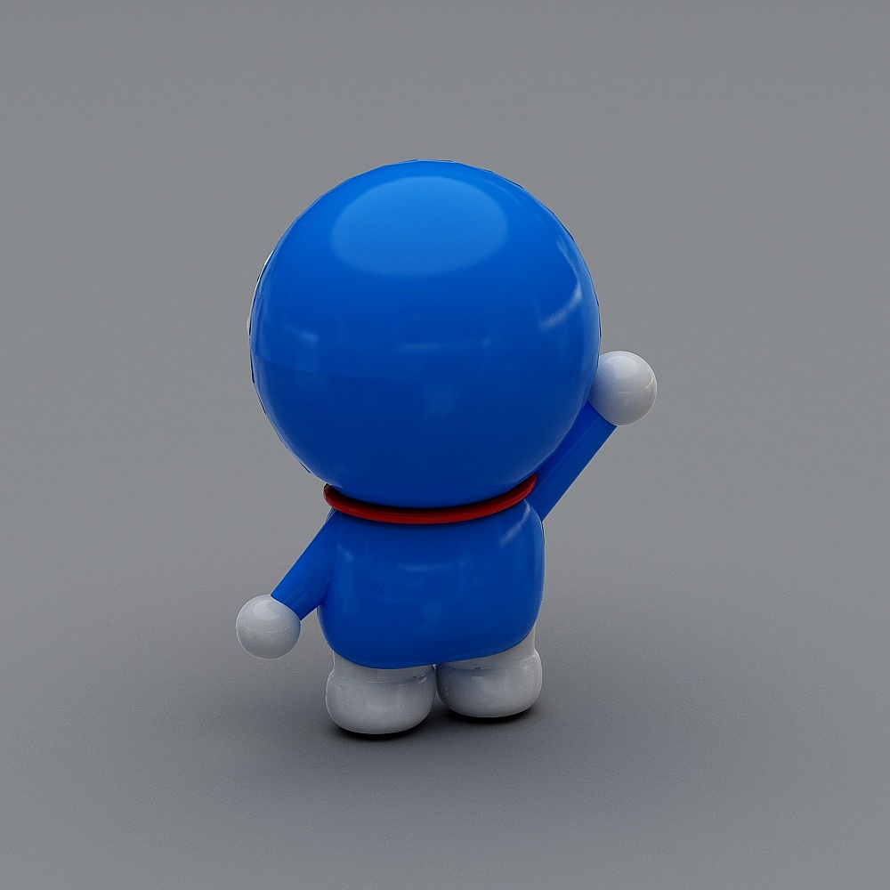 Charming Low-Poly Blue Character 3D Model