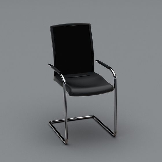 Black Meeting Chair 3D Model for Office Spaces