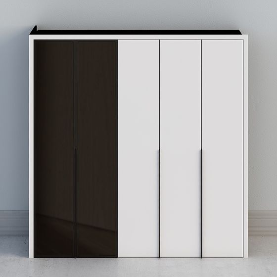 Stylish Minimalist Wardrobe 3D model