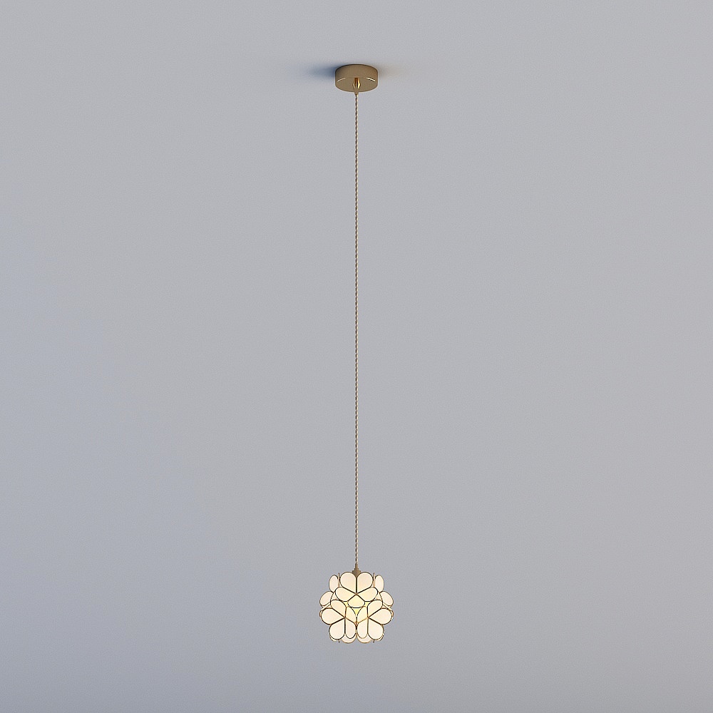 3D lights are all XJDS- Nordic light luxury copper glass petal single head chandelier - MD364-white