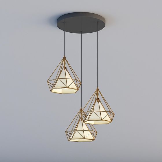 Artistic Geometric Pendant Light 3D model