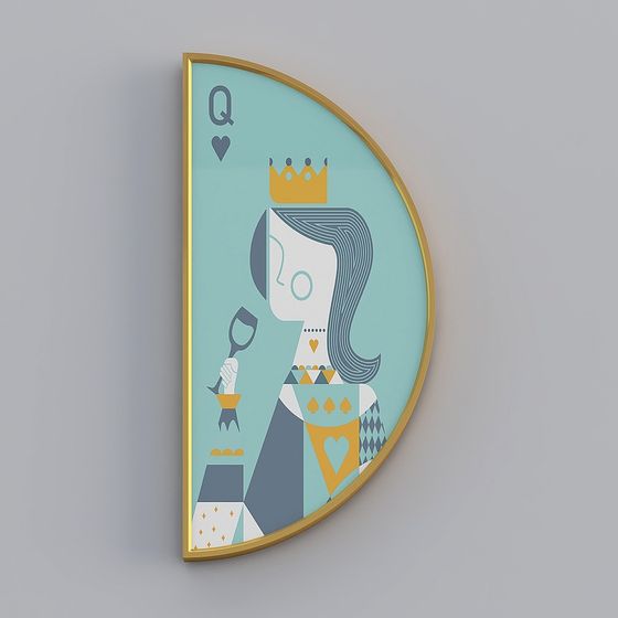 Queen of Hearts Low Poly 3D model for Creative Projects