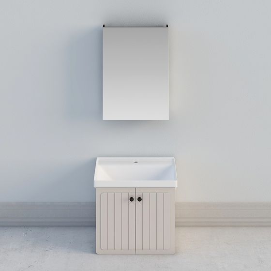 Modern Low-Poly Bathroom Cabinet 3D model