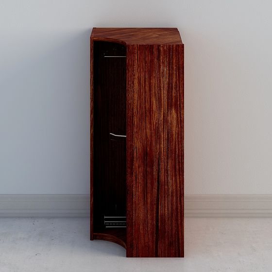Elegant Wooden Curved Cabinet 3D model