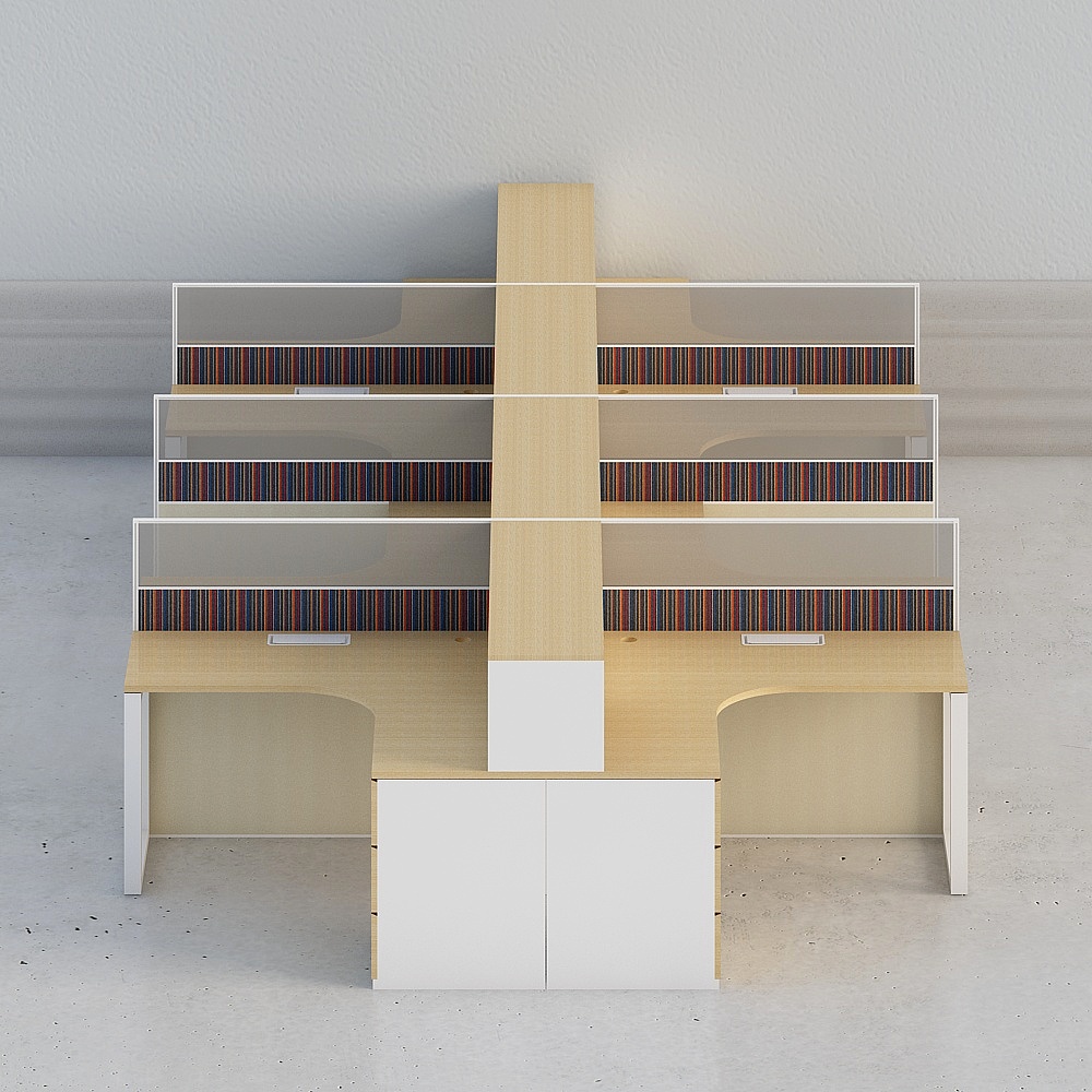 Table cabinet screen Double row 8 people back to back (1)