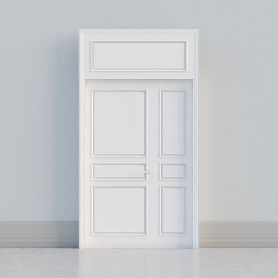 Elegant Low-Poly European Style Door 3D model