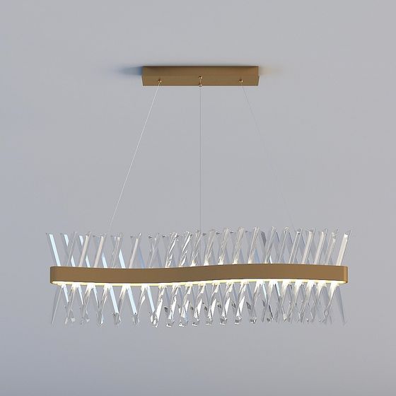 Crystal Light Pendant 3D model for Modern Interiors