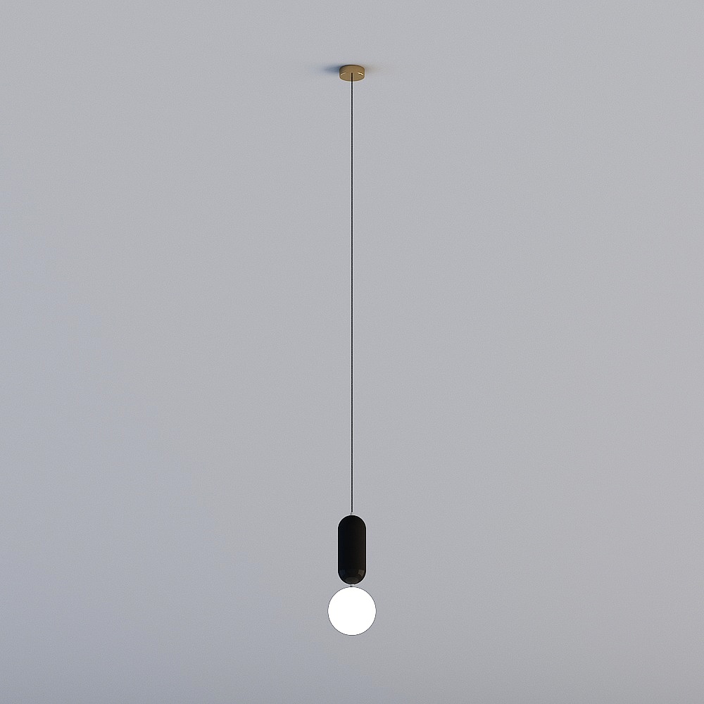 3Dライト全てXJDS - 北欧ポストモダンライトラグジュアリー飲食店寝室スタディクリエイティブベッドサイドシャンデリア - MD347-D150-ブラック