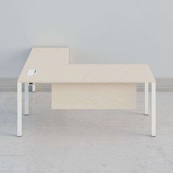 Stylish L-Shaped Office Desk 3D model for Modern Spaces
