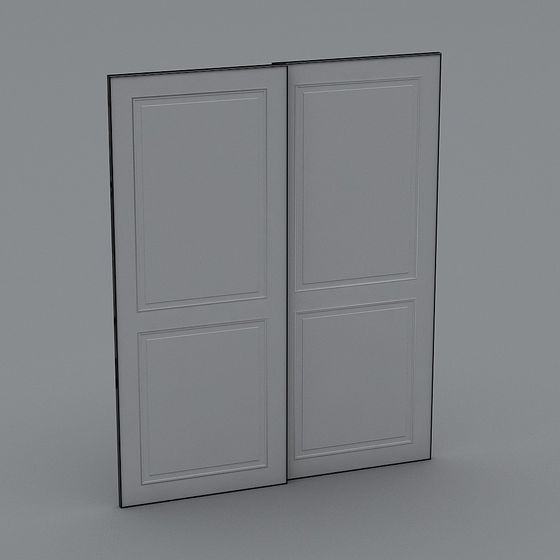 Elegant Double Door 3D model for Modern Interiors