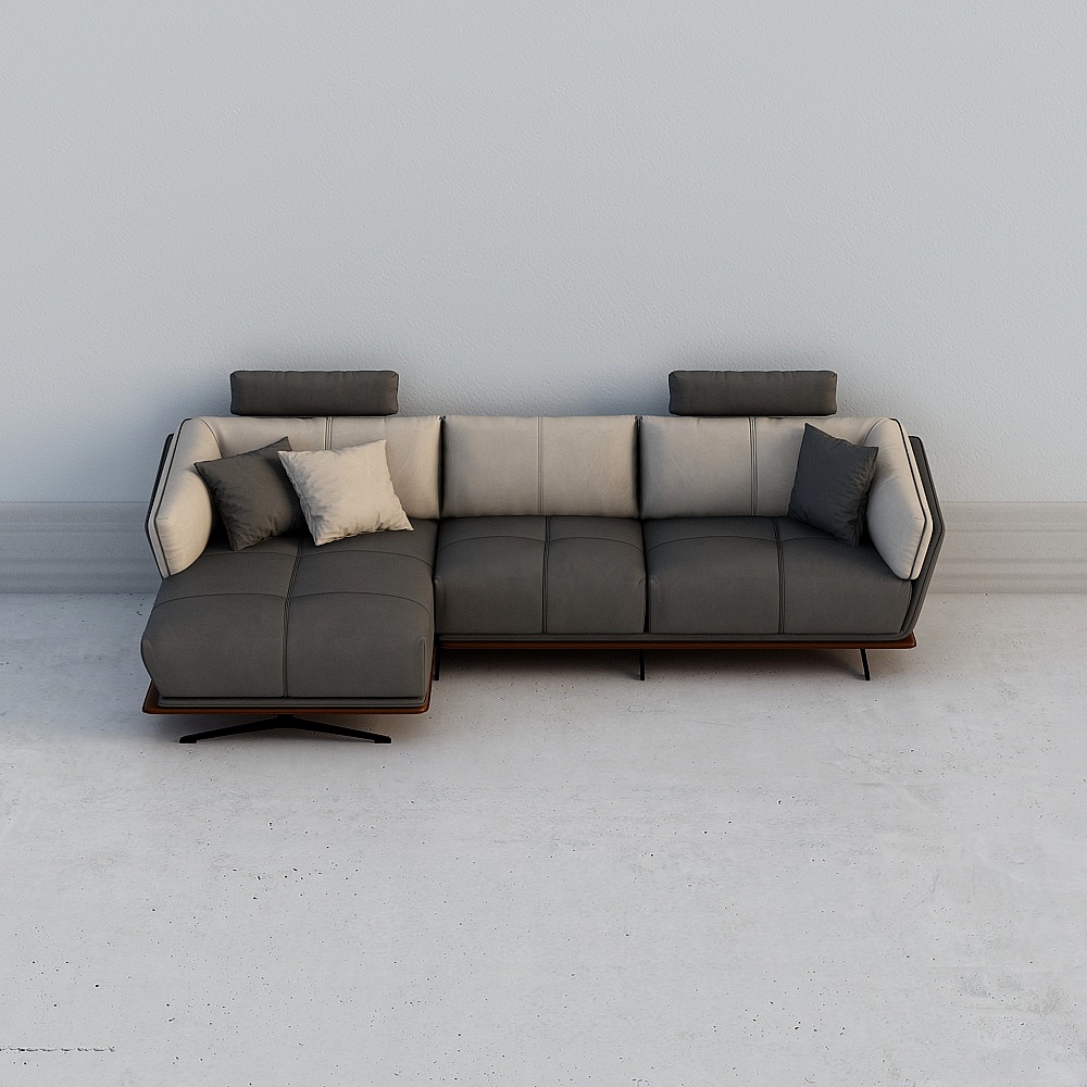 Modern L-shaped leather sofa 1.0-LY