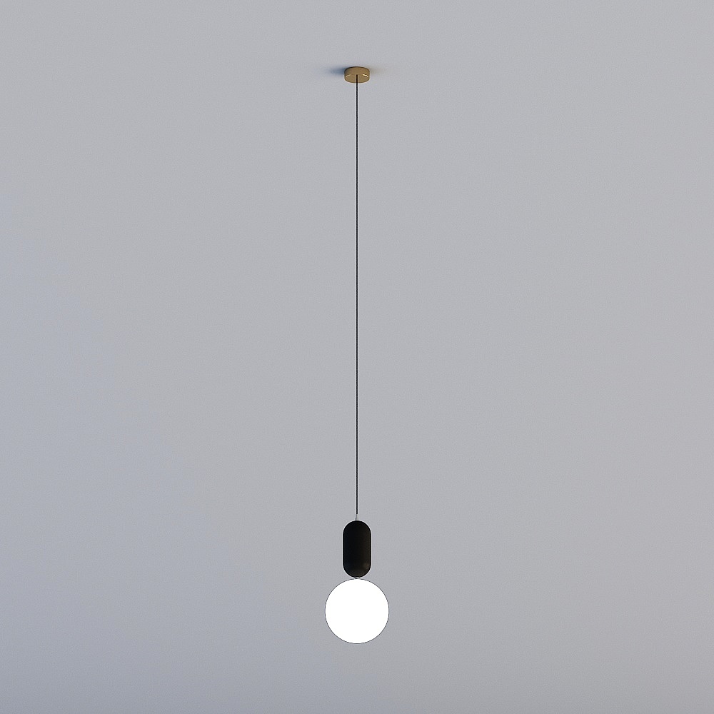 3D lights are all XJDS - Nordic post-modern luxury restaurant bedroom study creative bedside chandelier - MD347-D200-black