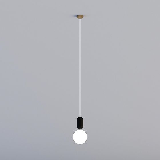 Elegant Low-Poly Pendant Light 3D model for Modern Spaces