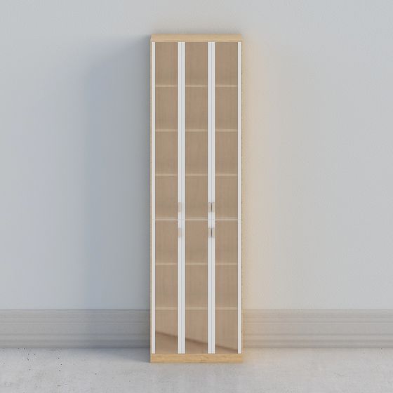 Elegant Glass Door Bookshelf 3D model for Modern Spaces