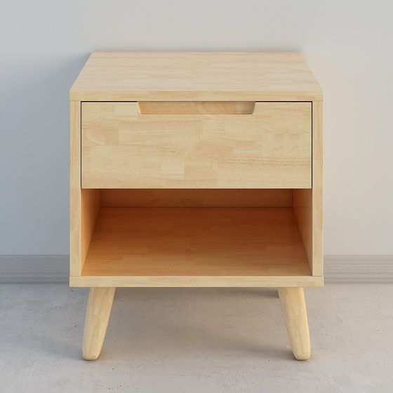 Stylish Wooden Nightstand 3D model for Modern Interiors