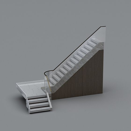 Elegant Low-Poly Staircase 3D model