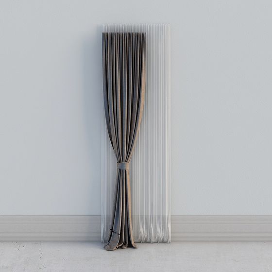 Elegant Low-Polygon Curtain 3D Model