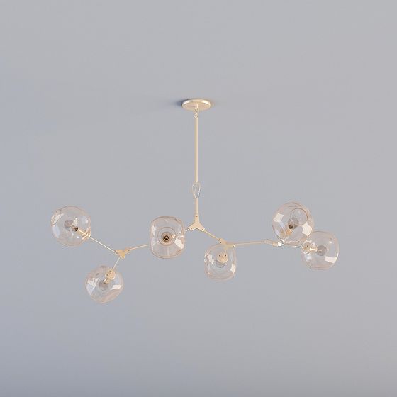 Elegant Low-Poly Chandelier 3D model