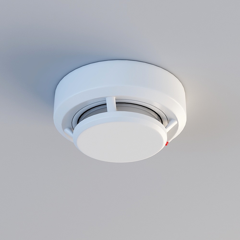 Minimalist Smoke Detector 3D model for Modern Spaces