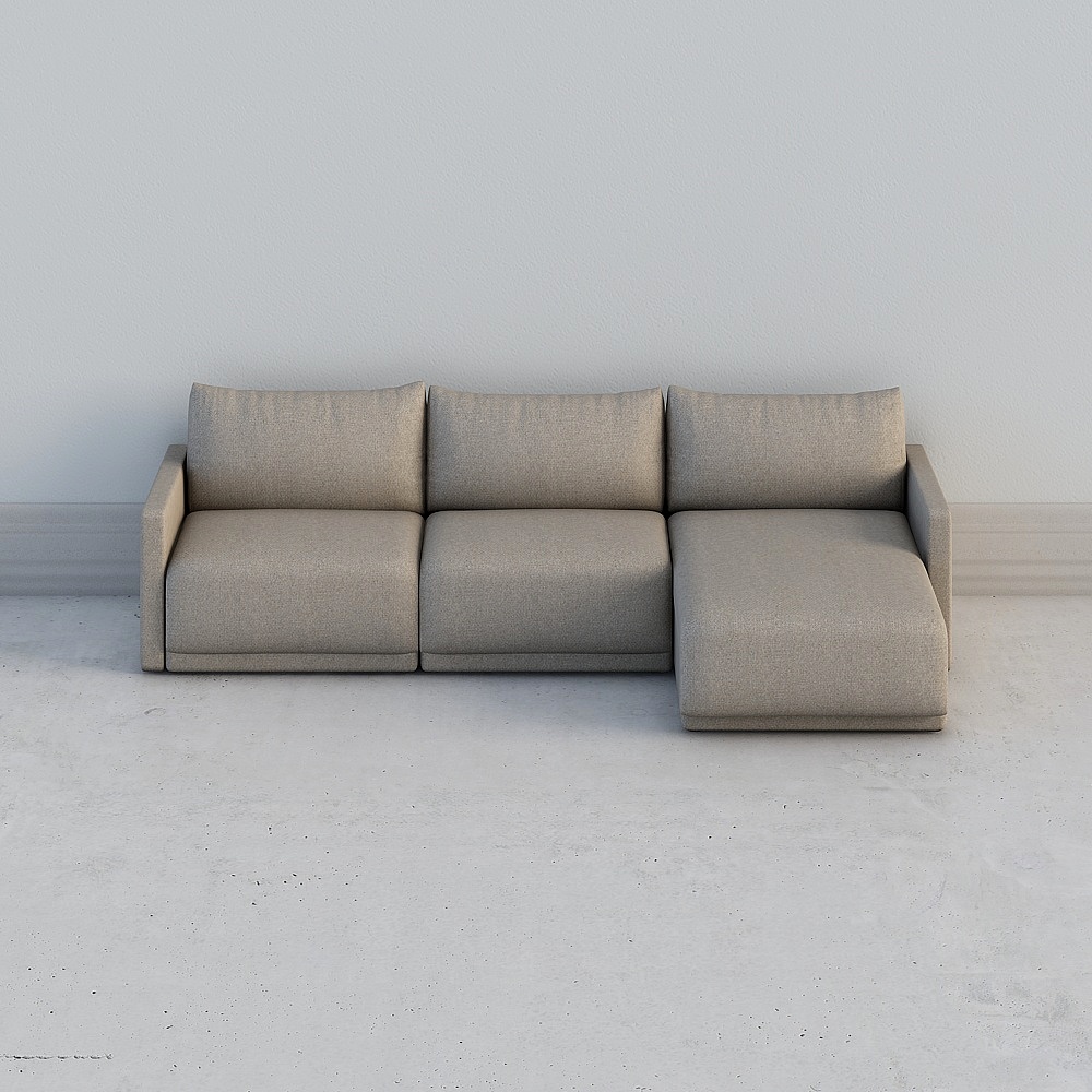 "Hansen- Living Room _M206_ Sofa (Corner, Fine Handrail) - Khami White"