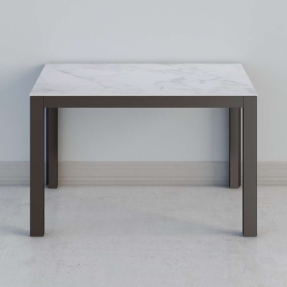 Mesa Hansen para restaurante E502 (Cristal) - Tatuaje de Mármol - 1200 - Negro